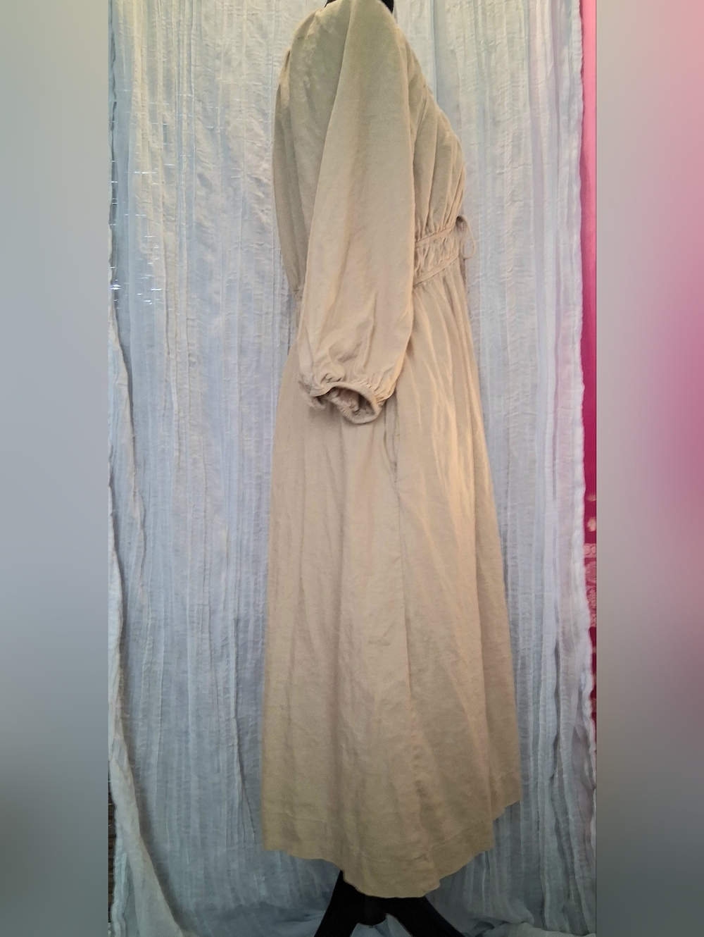 Universal Thread Beige Long-Sleeve Tie-Front Maxi Dress - Picture 6 of 6
